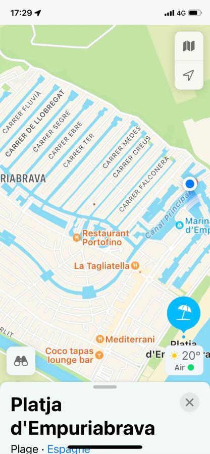 Apt Port Rhodes C, 2 Chbres, 2 Terrasses, Vue Sur Canal Principal De La Marina Et Sur Les Pyrenees Apartment Емпуриабрава Екстериор снимка